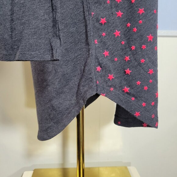 Victoria's Secret Extra Small Gray Pink Stars Longsleeve Tunic Sleep Shirt - Picture 6 of 9
